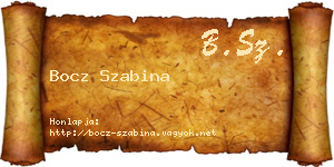 Bocz Szabina névjegykártya