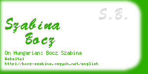 szabina bocz business card